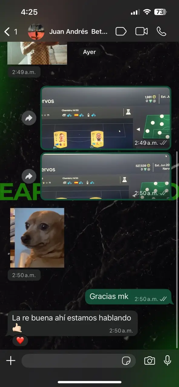 Testimonio real de cliente - Pantallazo WhatsApp